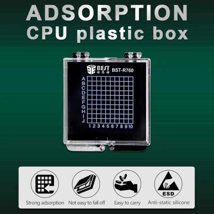 BEST BST-R760 Mini Scatola in plastica trasparente antistatica autoadesiva per chip, BEST BST-R760