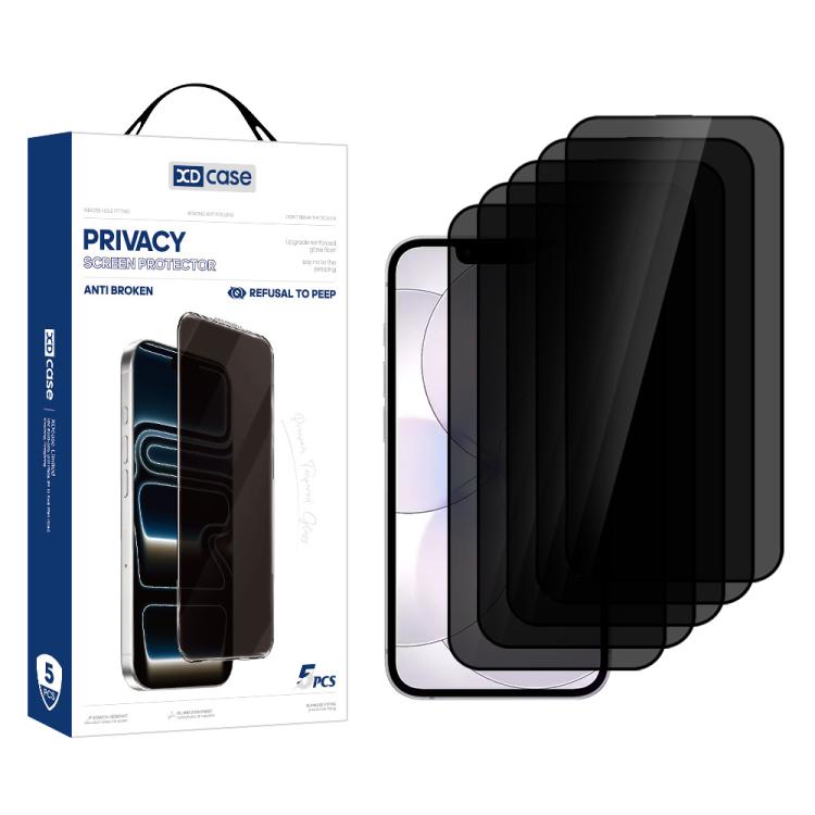 XDcase Confezione da 5 pellicole protettive in vetro temperato anti-spionaggio con stampa serigrafica., For iPhone 17e / 16e, For iPhone 17 Pro Max, For iPhone 17 Pro, For iPhone 17, For iPhone Air, For iPhone 16 Pro Max, For iPhone 16 Pro             ...