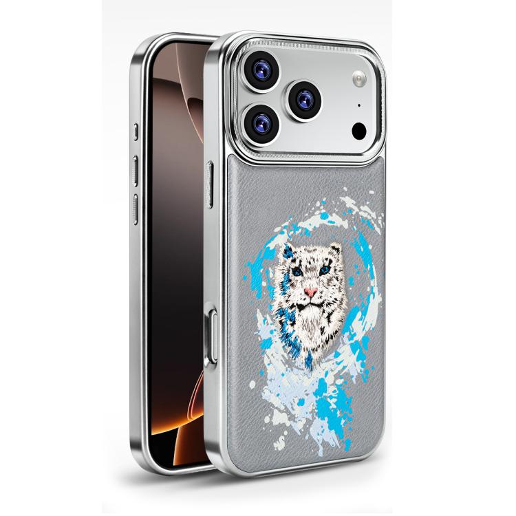 Custodia per telefono in ecopelle con logo ricamato graffiti e placcatura magnetica galvanizzata., For iPhone 17 Pro Max, For iPhone 17 Pro, For iPhone 17, For iPhone Air, For iPhone 16 Pro Max, For iPhone 16 Pro