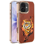 Custodia per telefono in ecopelle con logo ricamato graffiti e placcatura magnetica galvanizzata., For iPhone 17 Pro Max, For iPhone 17 Pro, For iPhone 17, For iPhone Air, For iPhone 16 Pro Max, For iPhone 16 Pro