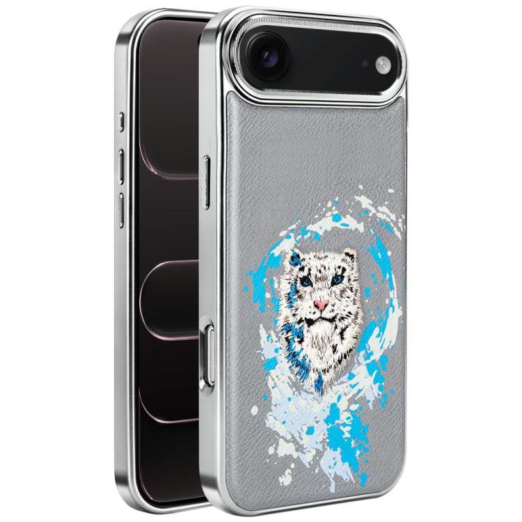 Custodia per telefono in ecopelle con logo ricamato graffiti e placcatura magnetica galvanizzata., For iPhone 17 Pro Max, For iPhone 17 Pro, For iPhone 17, For iPhone Air, For iPhone 16 Pro Max, For iPhone 16 Pro