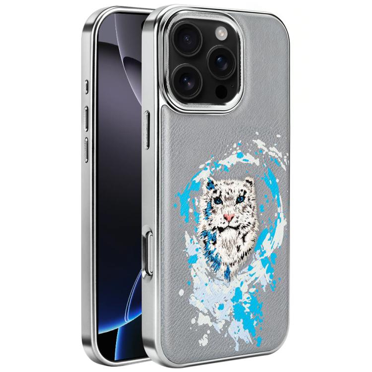 Custodia per telefono in ecopelle con logo ricamato graffiti e placcatura magnetica galvanizzata., For iPhone 17 Pro Max, For iPhone 17 Pro, For iPhone 17, For iPhone Air, For iPhone 16 Pro Max, For iPhone 16 Pro