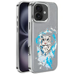 Custodia per telefono in ecopelle con logo ricamato graffiti e placcatura magnetica galvanizzata., For iPhone 16 Plus, For iPhone 16, For iPhone 15 Pro Max, For iPhone 15 Pro, For iPhone 15 Plus, For iPhone 15