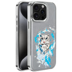 Custodia per telefono in ecopelle con logo ricamato graffiti e placcatura magnetica galvanizzata., For iPhone 16 Plus, For iPhone 16, For iPhone 15 Pro Max, For iPhone 15 Pro, For iPhone 15 Plus, For iPhone 15