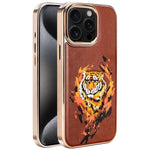 Custodia per telefono in ecopelle con logo ricamato graffiti e placcatura magnetica galvanizzata., For iPhone 16 Plus, For iPhone 16, For iPhone 15 Pro Max, For iPhone 15 Pro, For iPhone 15 Plus, For iPhone 15