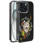 Custodia per telefono in ecopelle con logo ricamato graffiti e placcatura magnetica galvanizzata., For iPhone 16 Plus, For iPhone 16, For iPhone 15 Pro Max, For iPhone 15 Pro, For iPhone 15 Plus, For iPhone 15