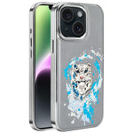 Custodia per telefono in ecopelle con logo ricamato graffiti e placcatura magnetica galvanizzata., For iPhone 14 Plus, For iPhone 14, For iPhone 14 Pro, For iPhone 14 Pro Max