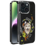 Custodia per telefono in ecopelle con logo ricamato graffiti e placcatura magnetica galvanizzata., For iPhone 14 Plus, For iPhone 14, For iPhone 14 Pro, For iPhone 14 Pro Max