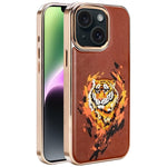 Custodia per telefono in ecopelle con logo ricamato graffiti e placcatura magnetica galvanizzata., For iPhone 14 Plus, For iPhone 14, For iPhone 14 Pro, For iPhone 14 Pro Max