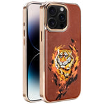 Custodia per telefono in ecopelle con logo ricamato graffiti e placcatura magnetica galvanizzata., For iPhone 14 Plus, For iPhone 14, For iPhone 14 Pro, For iPhone 14 Pro Max