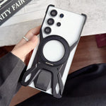 Custodia per telefono magnetica con supporto senza cornice in metallo a 360° e design ispirato alle auto da corsa., For Samsung Galaxy S26 Ultra 5G, For Samsung Galaxy S25 Ultra 5G, For Samsung Galaxy S24 Ultra 5G