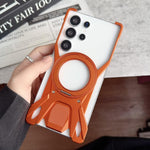 Custodia per telefono magnetica con supporto senza cornice in metallo a 360° e design ispirato alle auto da corsa., For Samsung Galaxy S26 Ultra 5G, For Samsung Galaxy S25 Ultra 5G, For Samsung Galaxy S24 Ultra 5G
