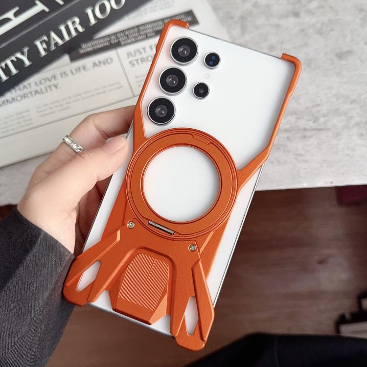 Custodia per telefono magnetica con supporto senza cornice in metallo a 360° e design ispirato alle auto da corsa., For Samsung Galaxy S26 Ultra 5G, For Samsung Galaxy S25 Ultra 5G, For Samsung Galaxy S24 Ultra 5G
