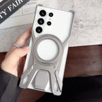 Custodia per telefono magnetica con supporto senza cornice in metallo a 360° e design ispirato alle auto da corsa., For Samsung Galaxy S26 Ultra 5G, For Samsung Galaxy S25 Ultra 5G, For Samsung Galaxy S24 Ultra 5G