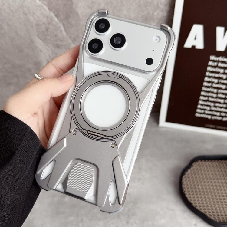 Custodia per telefono magnetica con supporto senza cornice in metallo a 360° e design ispirato alle auto da corsa., For iPhone 17 Pro Max, For iPhone 17 Pro