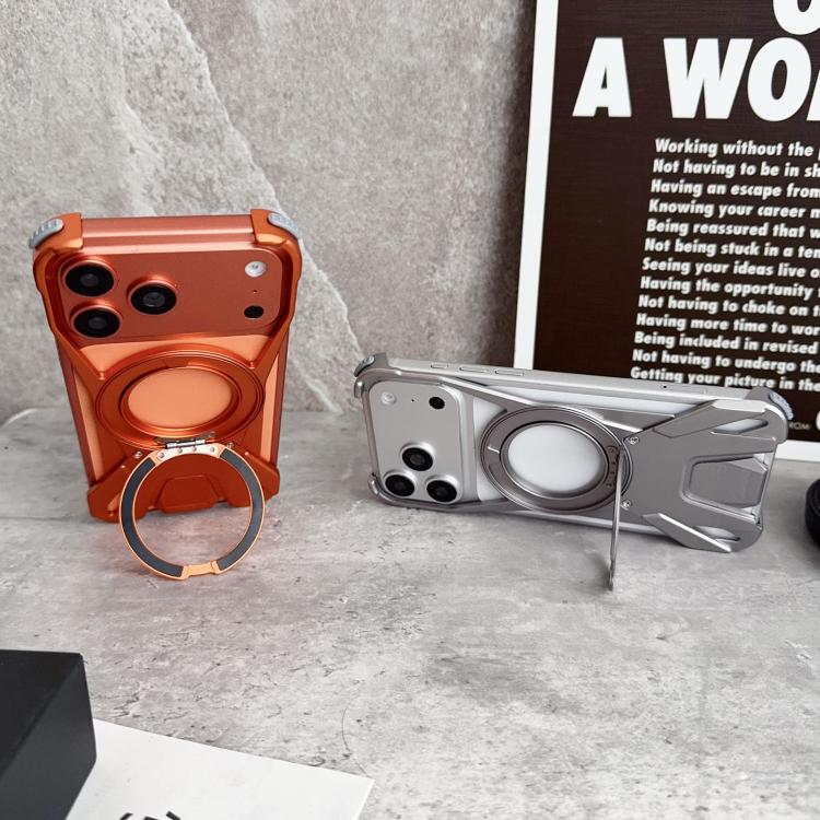 Custodia per telefono magnetica con supporto senza cornice in metallo a 360° e design ispirato alle auto da corsa., For iPhone 17 Pro Max, For iPhone 17 Pro