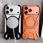 Custodia per telefono magnetica con supporto senza cornice in metallo a 360° e design ispirato alle auto da corsa., For iPhone 17 Pro Max, For iPhone 17 Pro