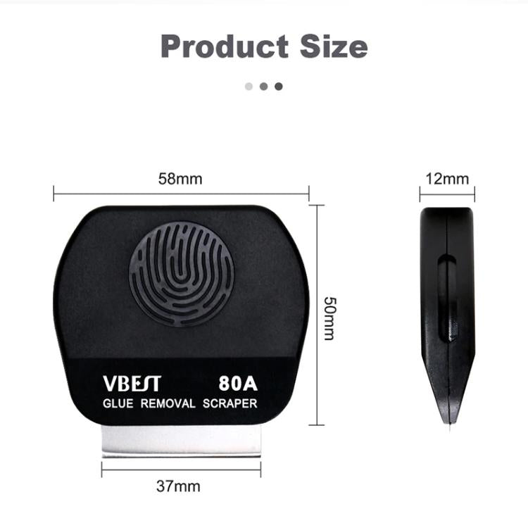 Set di raschietti magnetici bifacciali multifunzione in acciaio inossidabile BEST VBST-80A per la rimozione della colla, BEST VBST-80A