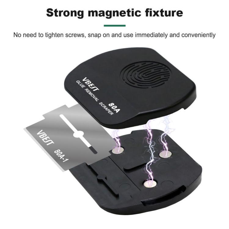 Set di raschietti magnetici bifacciali multifunzione in acciaio inossidabile BEST VBST-80B per la rimozione della colla, BEST VBST-80B