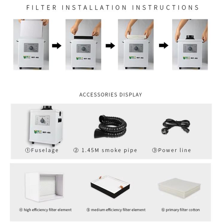 Purificatore fumi saldatura BST-495 con filtri multipli