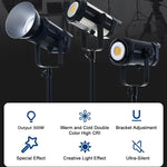 Faretto LED video BK-300Bi 300W 2700K-6500K con telecomando