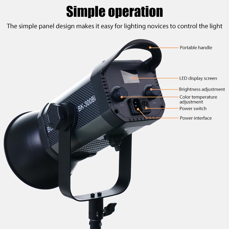 Faretto LED video BK-300Bi 300W 2700K-6500K con telecomando