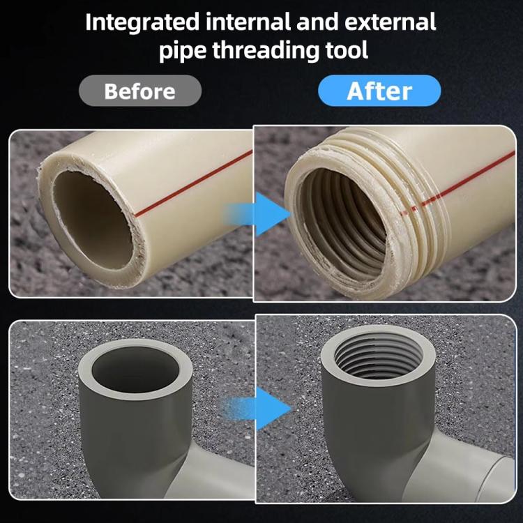 Utensile integrato per filettatura interna ed esterna per impianti idraulici, 4 Points M20 Grey, 6 Points M25 Grey, 4+6 Points M20+M25 Grey, 1 inch M32 Grey, 4+6 Points+1 inch M20+M25+M32 Grey, 4 Points M20 Silver, 6 Points M25 Sliver                  ...