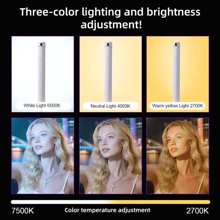 Luce LED portatile RGB per collo e mento con mini treppiede