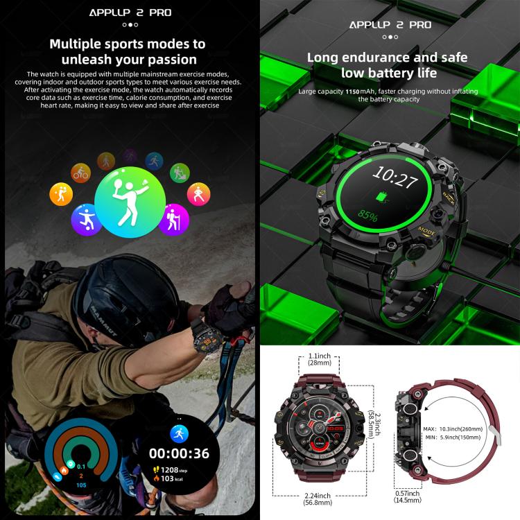 LOKMAT APPLLP 2 Pro Smartwatch 4G, display da 1,508 pollici, processore quad-core SC8541E, 4 GB di RAM e 64 GB di memoria interna, Android 8.1, videochiamata.