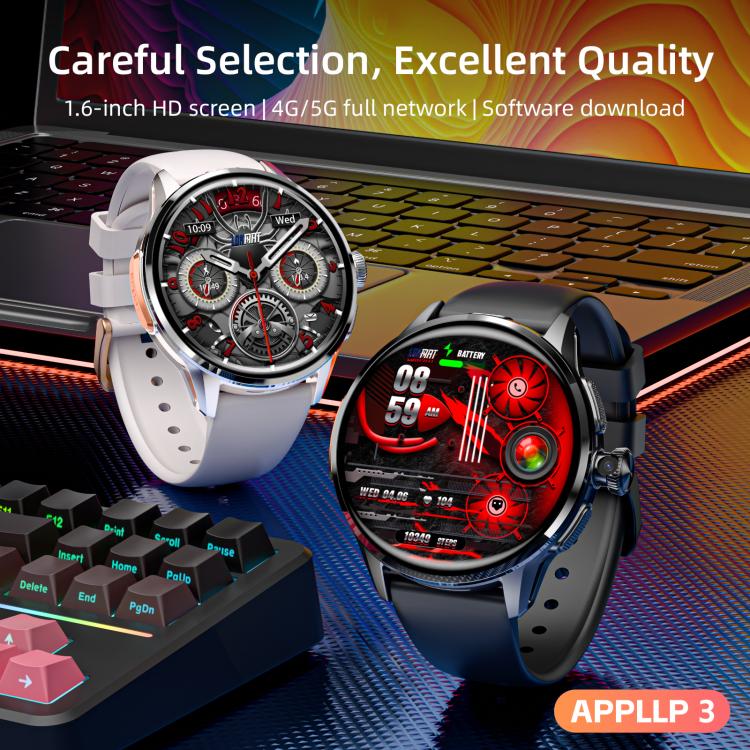 LOKMAT APPLLP 3 Smartwatch 4G, display da 1,6 pollici, processore quad-core SC8541E, 3 GB di RAM e 32 GB di memoria interna, Android 8.1, GPS e rilevamento della frequenza cardiaca.