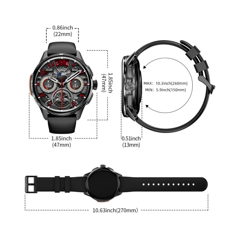 LOKMAT APPLLP 3 Smartwatch 4G, display da 1,6 pollici, processore quad-core SC8541E, 3 GB di RAM e 32 GB di memoria interna, Android 8.1, GPS e rilevamento della frequenza cardiaca.