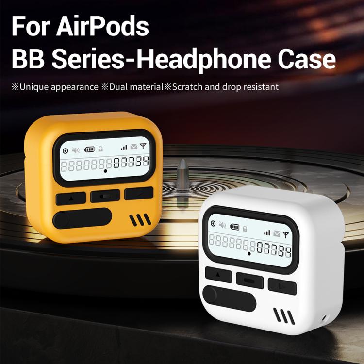 Custodia per auricolari XDcase con design retrò a forma di cercapersone, in PC e TPU ibrido., For AirPods 4, For AirPods Pro 2 / 1