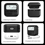 Custodia per auricolari XDcase con design retrò a forma di cercapersone, in PC e TPU ibrido., For AirPods 4, For AirPods Pro 2 / 1