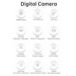 Fotocamera digitale mirrorless DX9 da 48 MP 4K con schermo LCD ribaltabile HD da 3 pollici e sensore CCD in stile retrò.