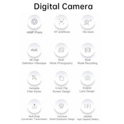 Fotocamera digitale mirrorless DX9 da 48 MP 4K con schermo LCD ribaltabile HD da 3 pollici e sensore CCD in stile retrò.