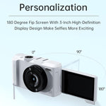 Fotocamera digitale mirrorless DX9 da 48 MP 4K con schermo LCD ribaltabile HD da 3 pollici e sensore CCD in stile retrò.