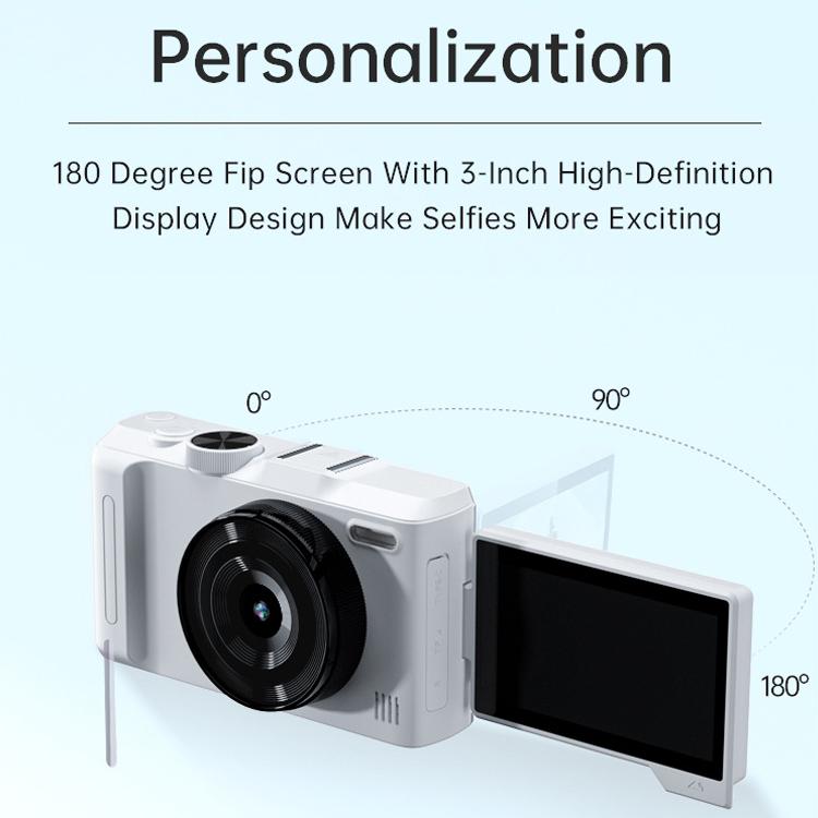 Fotocamera digitale mirrorless DX9 da 48 MP 4K con schermo LCD ribaltabile HD da 3 pollici e sensore CCD in stile retrò.