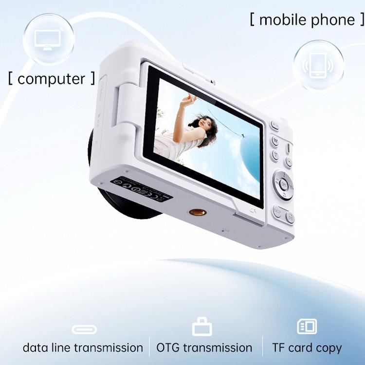 Fotocamera digitale mirrorless DX9 da 48 MP 4K con schermo LCD ribaltabile HD da 3 pollici e sensore CCD in stile retrò.
