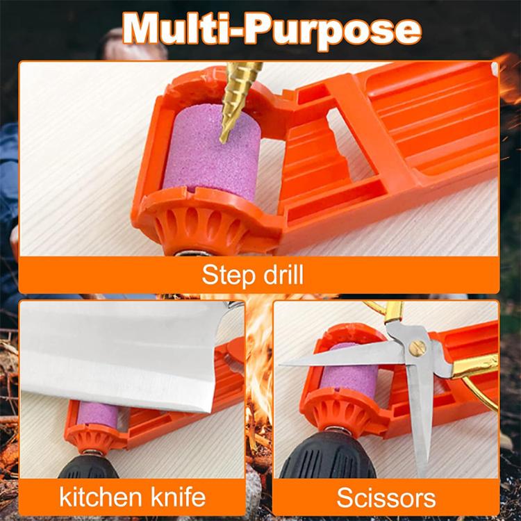 Affilatrice portatile per punte da trapano, mola per affilatura rapida, Blue Grinding Tool Set, Orange Grinding Tool Set, Grinding Wheel + Wrench + Washer, Grinding Wheel