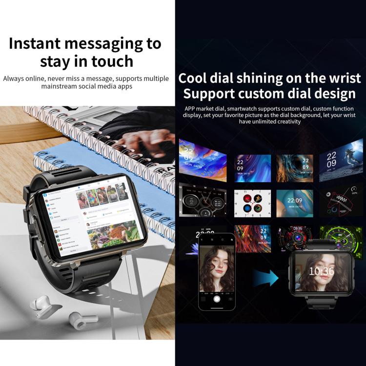 LOKMAT APPLLP 5 Max Smartwatch 4G, display da 2,4 pollici, processore Octa Core MT6762 + PAR2822, Android 10.7, rilevamento della frequenza cardiaca, videochiamata., 4GB+64GB, 6GB+128GB