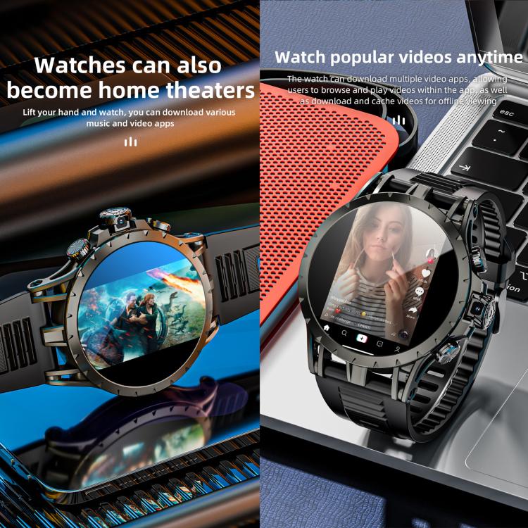 LOKMAT APPLLP 4 Smartwatch 4G, display da 1,58 pollici, processore quad-core SC8541E, 3 GB di RAM e 32 GB di memoria interna, Android 8.1, GPS, monitoraggio della frequenza cardiaca, dell'ossigeno nel sangue e della pressione sanguigna, NFC.