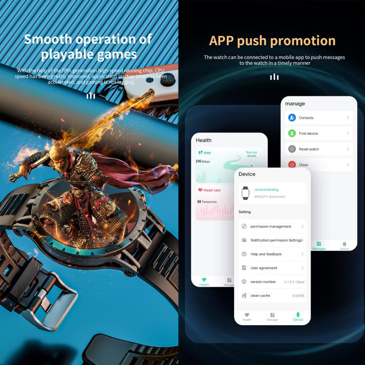 LOKMAT APPLLP 4 Smartwatch 4G, display da 1,58 pollici, processore quad-core SC8541E, 3 GB di RAM e 32 GB di memoria interna, Android 8.1, GPS, monitoraggio della frequenza cardiaca, dell'ossigeno nel sangue e della pressione sanguigna, NFC.