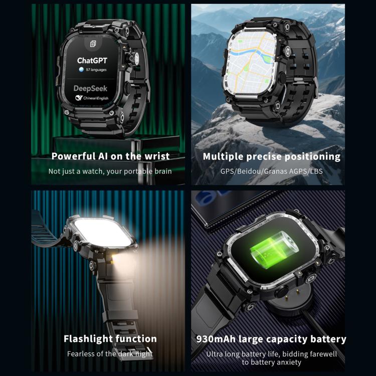LOKMAT APPLLP 7 Max Smartwatch 4G, display da 1,58 pollici, processore quad-core SC8541E, 3 GB di RAM e 32 GB di memoria interna, Android 8.1, videochiamata, rilevamento della frequenza cardiaca.