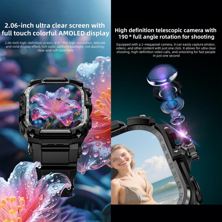 LOKMAT APPLLP 7 Max Smartwatch 4G, display da 1,58 pollici, processore quad-core SC8541E, 3 GB di RAM e 32 GB di memoria interna, Android 8.1, videochiamata, rilevamento della frequenza cardiaca.