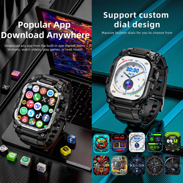 LOKMAT APPLLP 7 Max Smartwatch 4G, display da 1,58 pollici, processore quad-core SC8541E, 3 GB di RAM e 32 GB di memoria interna, Android 8.1, videochiamata, rilevamento della frequenza cardiaca.