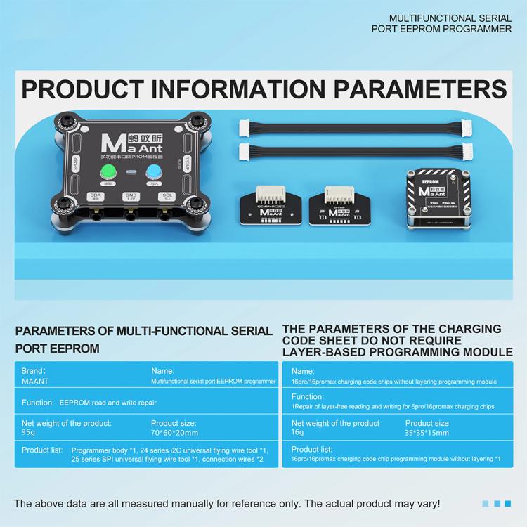 Programmatore EEPROM multifunzione con porta seriale MaAnt E1, Only Programmer, 16 Pro/16 Pro Max IC Module, Programmer+16 Pro/Pro Max IC module
