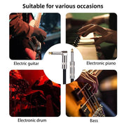 Cavo audio per chitarra elettrica con connettore da 6,35 mm, dritto e a gomito., 3m, 5m, 10m