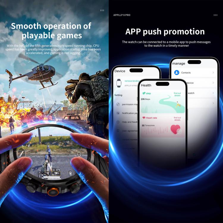 LOKMAT APPLLP 8 Pro Smartwatch 4G, display da 1,58 pollici, processore quad-core SC8541E, 3 GB di RAM e 32 GB di memoria interna, Android 8.1, GPS e rilevamento della frequenza cardiaca.