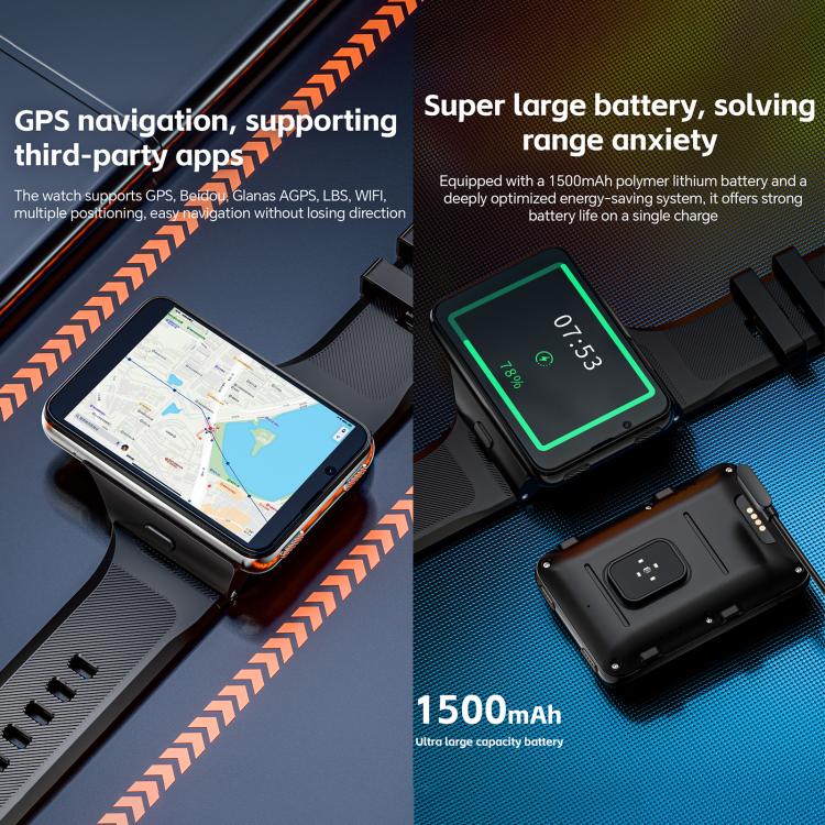LOKMAT APPLLP Max Smartwatch 4G, display da 2,88 pollici, processore MT6765 Octa Core, Android 11, rilevamento della frequenza cardiaca, videochiamata., 6GB+128GB