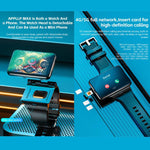 LOKMAT APPLLP Max Smartwatch 4G, display da 2,88 pollici, processore MT6765 Octa Core, Android 11, rilevamento della frequenza cardiaca, videochiamata., 6GB+128GB